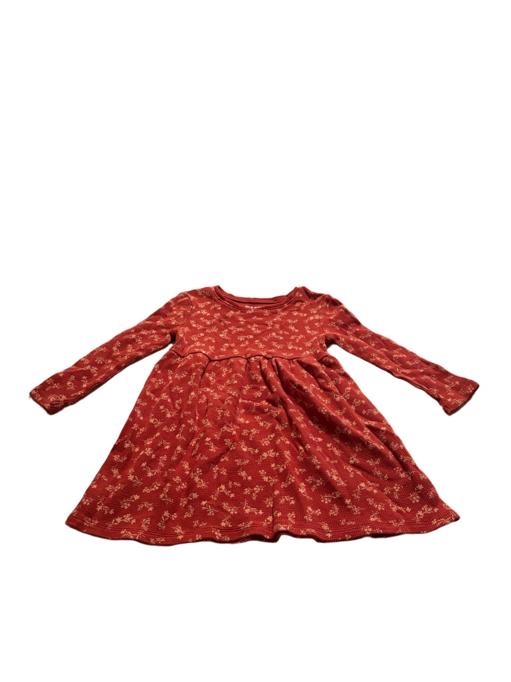 Toddler Old Navy Dark Orange/Red Leaf Print Knit Dress Size 3T